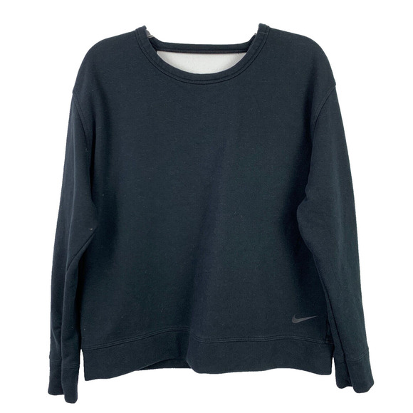 Nike Dri-Fit Versa Open Back Long Sleeve Black Sweatshirt Medium 839926-010 - Picture 1 of 4